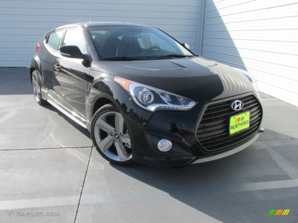 2015 Veloster Turbo - Ultra Black / Black photo #2