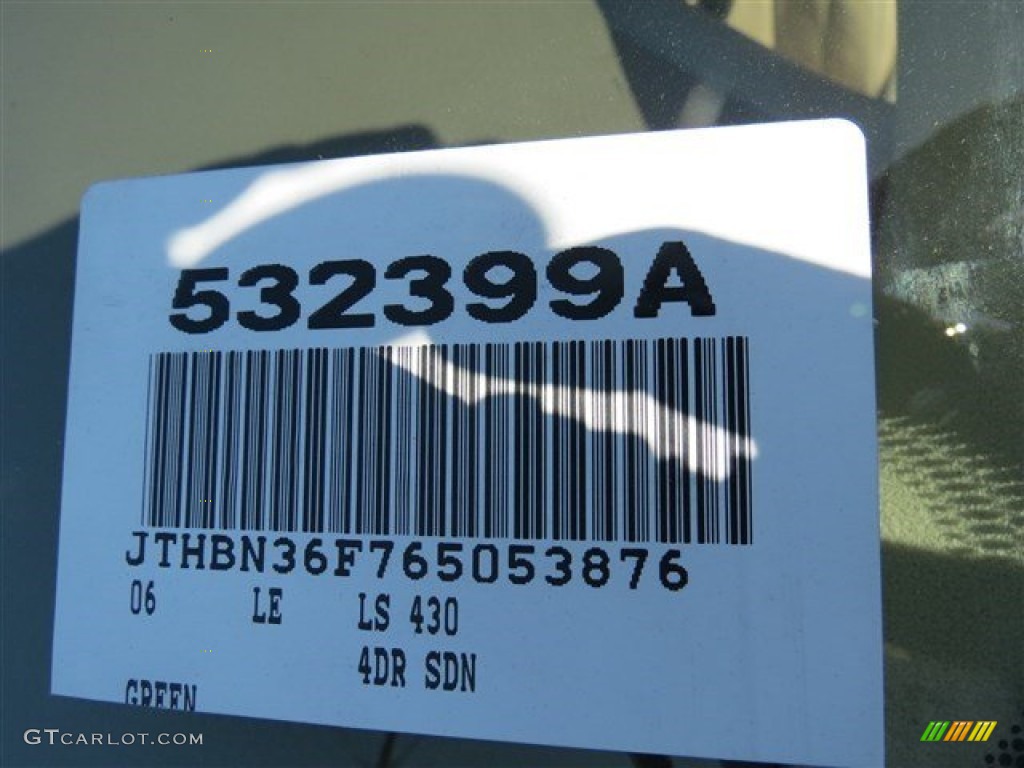 2006 LS 430 - Cypress Green Pearl / Ecru photo #27
