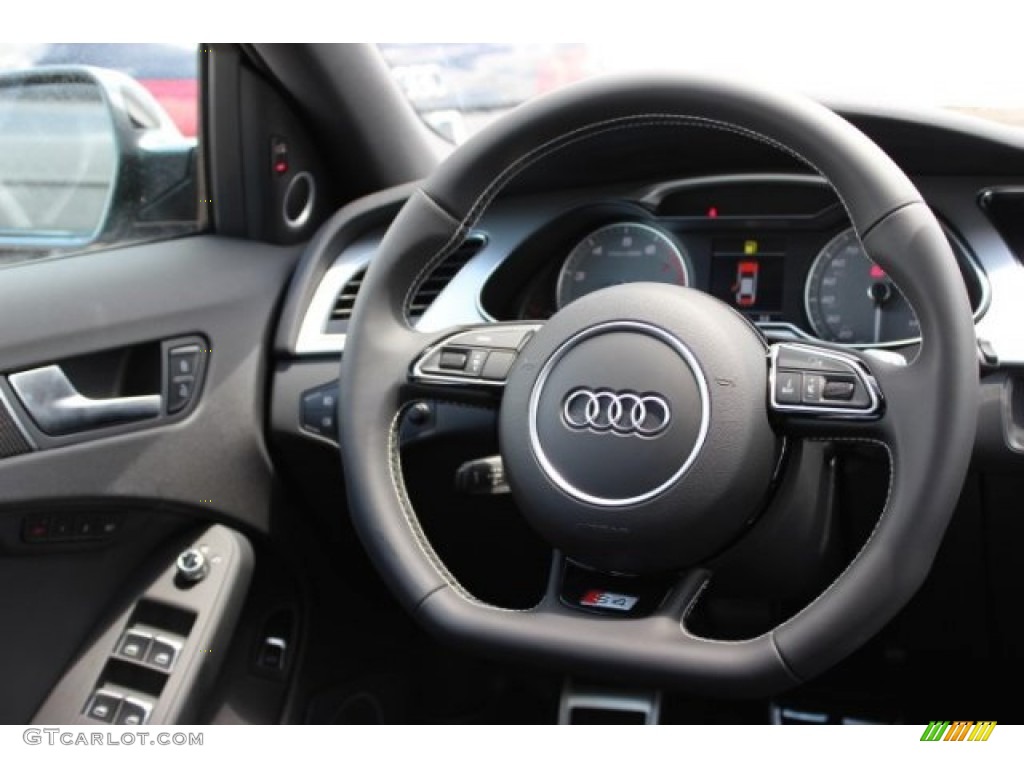 2016 Audi S4 Premium Plus 3.0 TFSI quattro Black Steering Wheel Photo #106167955