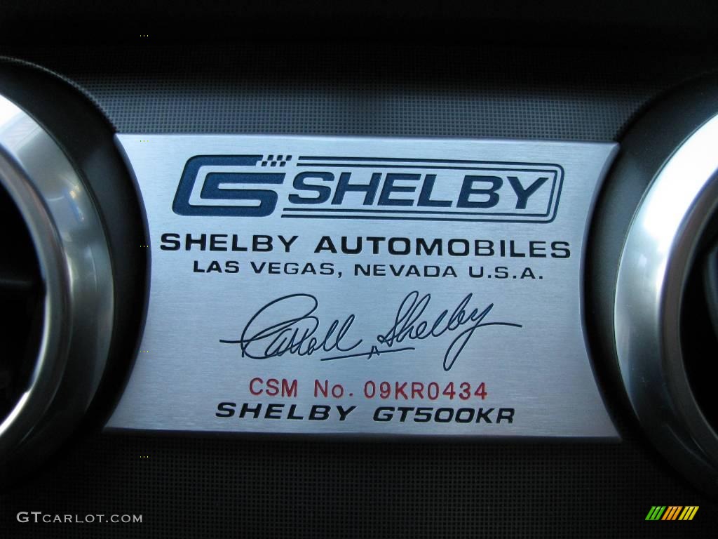 2009 Ford Mustang Shelby GT500KR Coupe Marks and Logos Photo #10617326