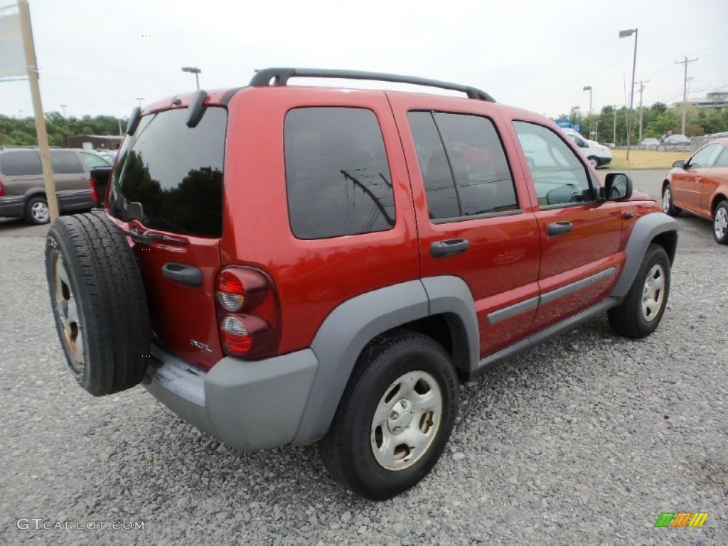 2005 Liberty Sport 4x4 - Flame Red / Medium Slate Gray photo #5