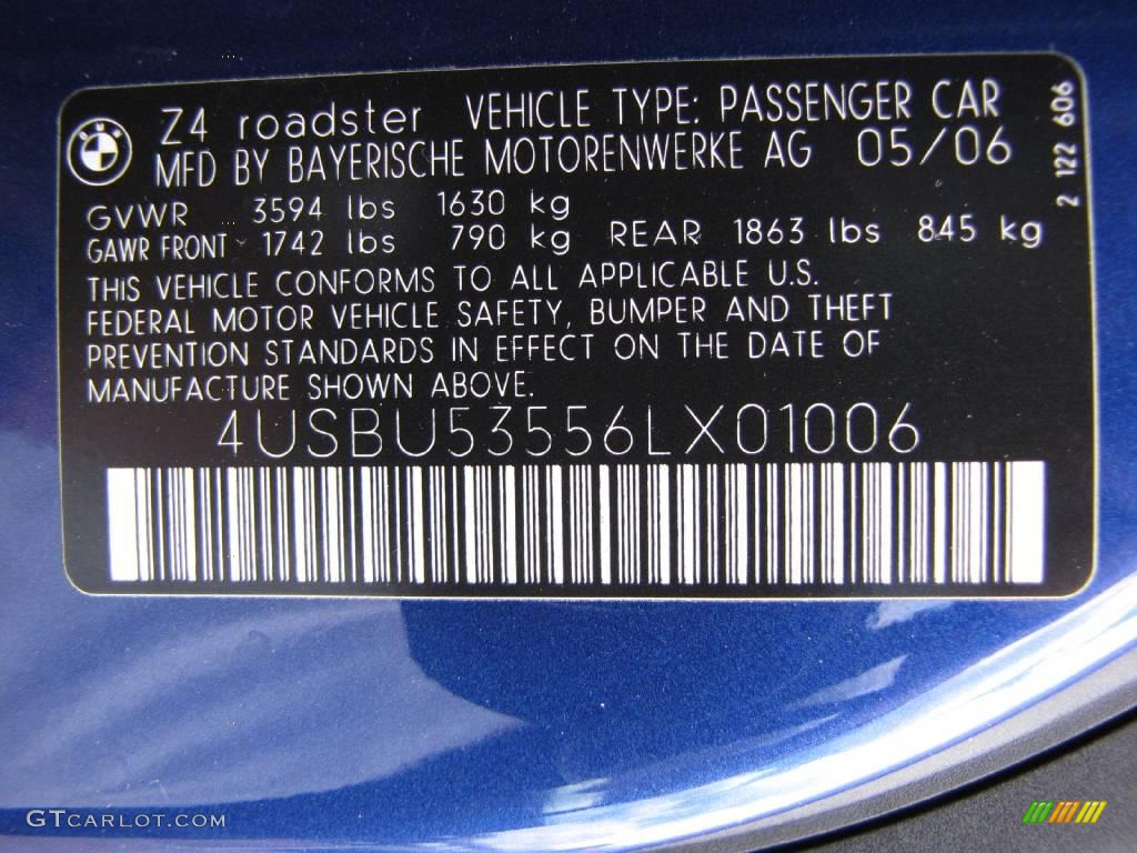 2006 Z4 3.0si Roadster - Montego Blue Metallic / Black photo #29