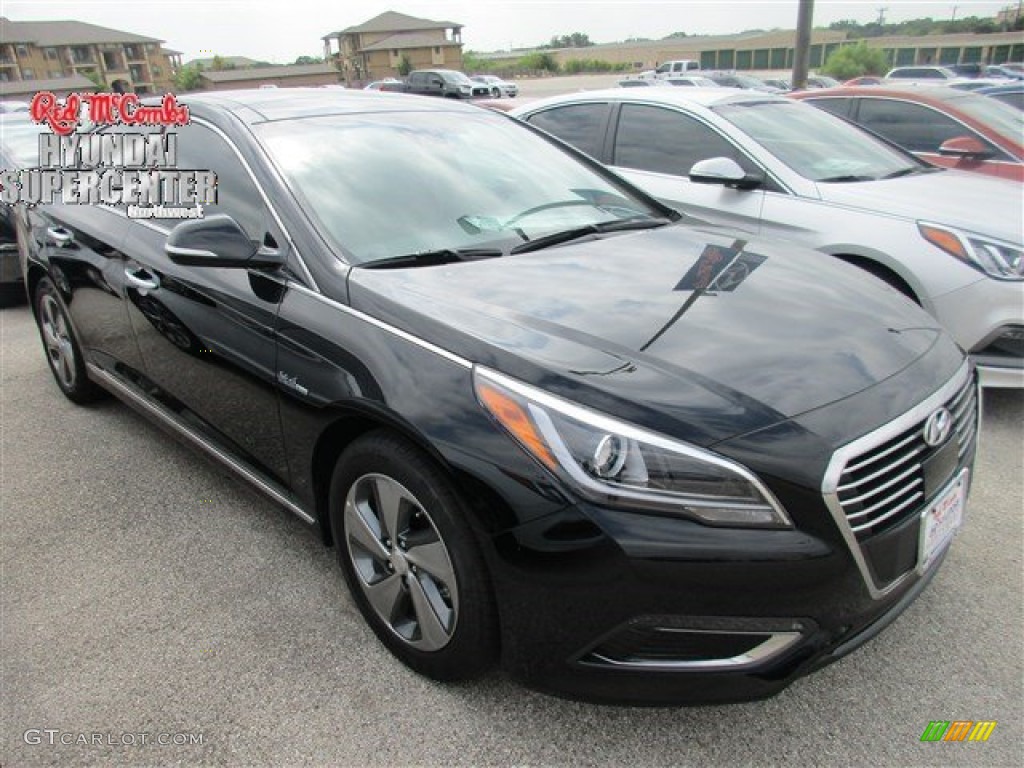 2016 Sonata Hybrid Limited - Eclipse Black / Beige photo #1