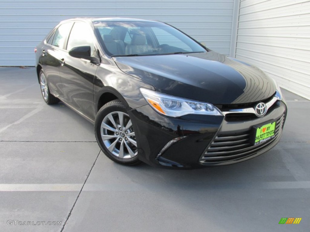 2015 Camry XLE V6 - Attitude Black Metallic / Ash photo #2