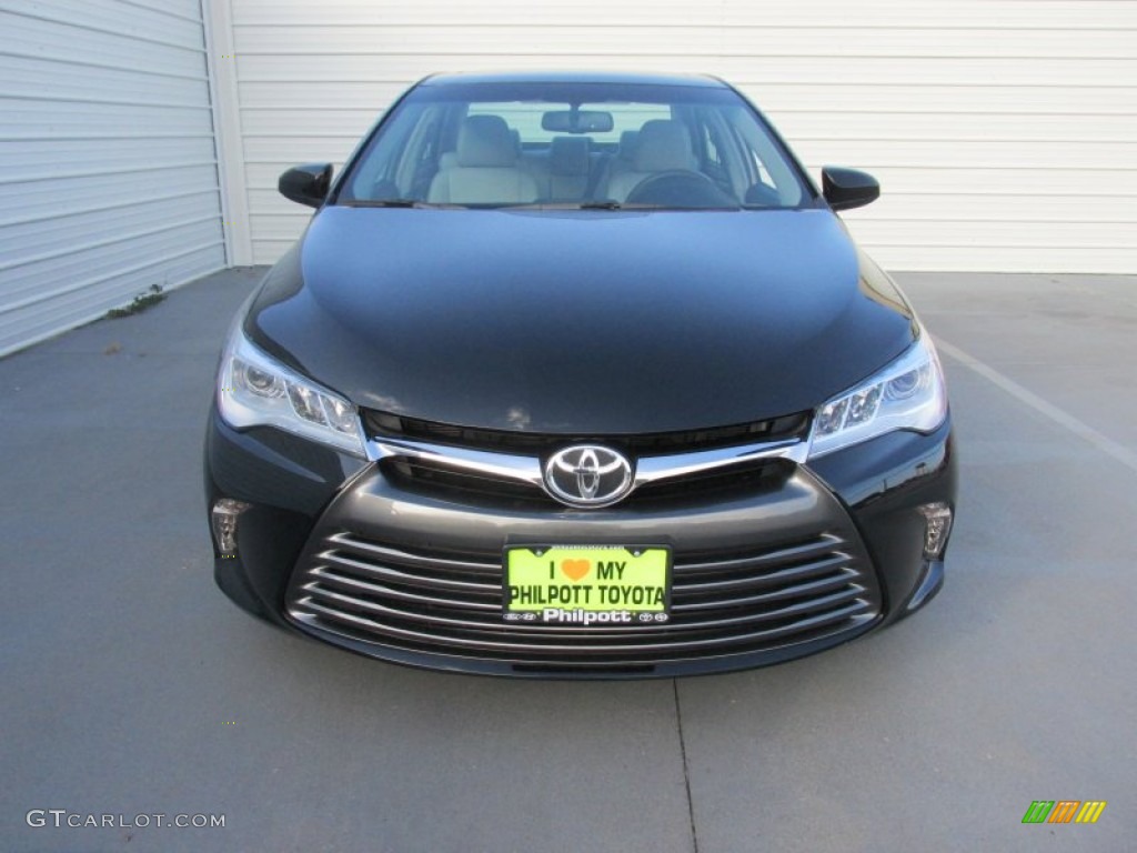 2015 Camry XLE V6 - Attitude Black Metallic / Ash photo #8