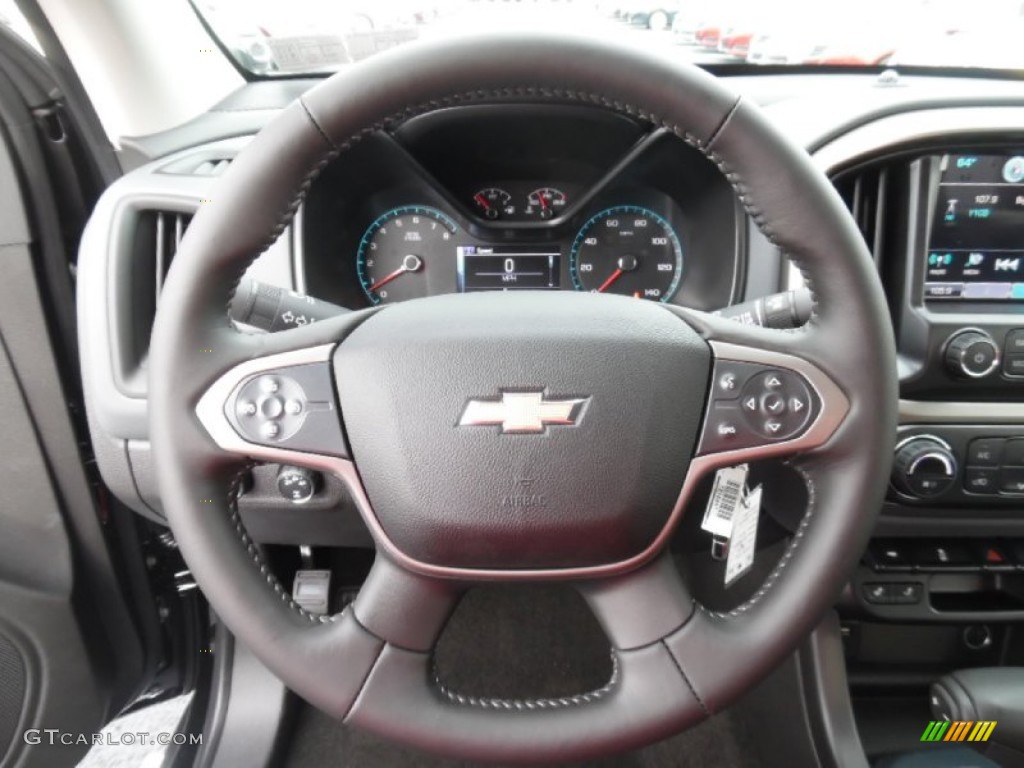 2016 Chevrolet Colorado Z71 Crew Cab 4x4 Jet Black Steering Wheel Photo #106186978