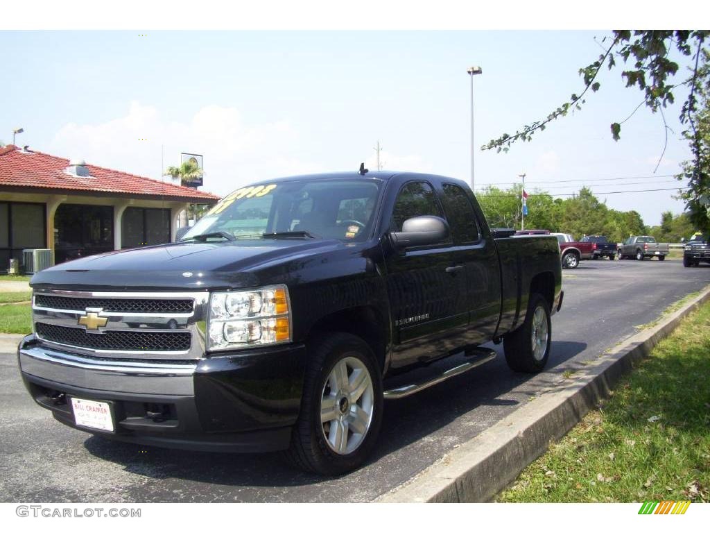 2007 Silverado 1500 LT Extended Cab - Black / Light Titanium/Dark Titanium Gray photo #3