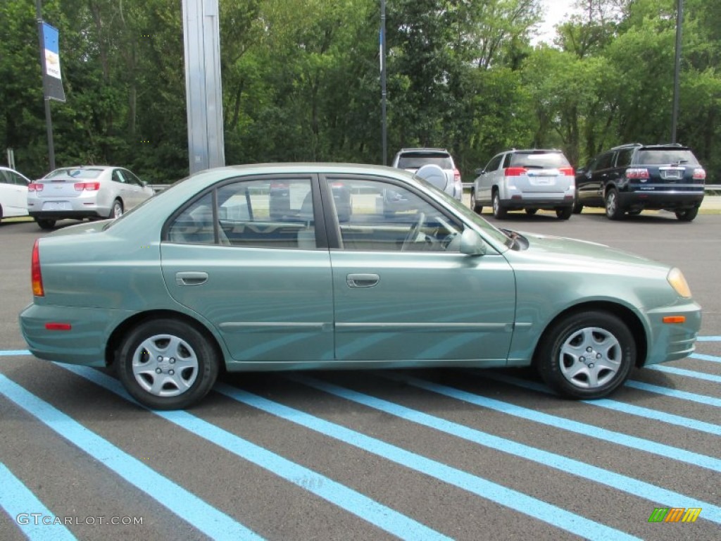 2004 Accent GL Sedan - Quartz Green / Gray photo #10