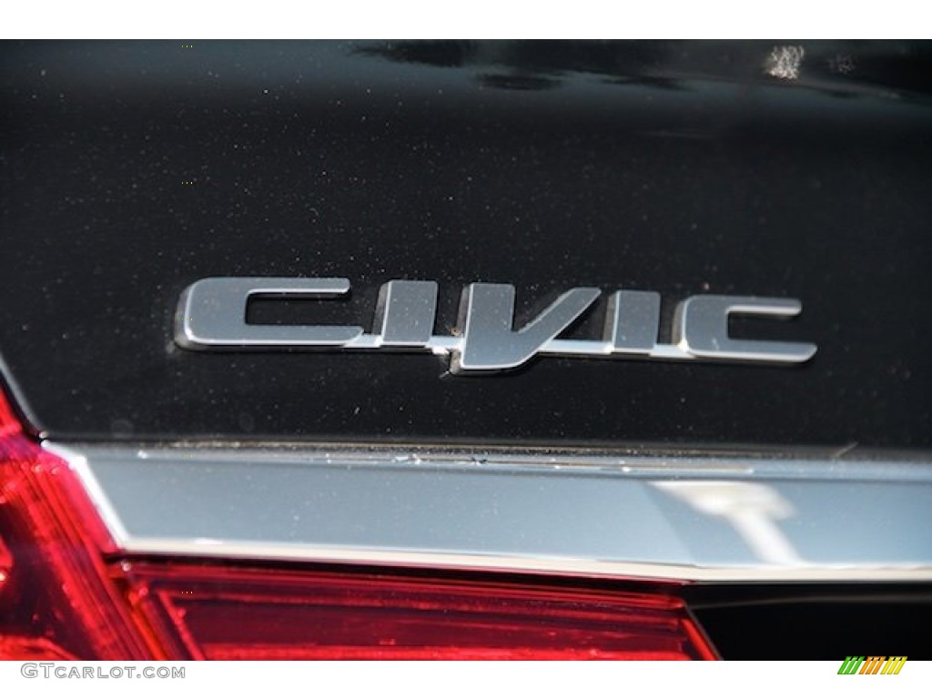 2015 Civic SE Sedan - Crystal Black Pearl / Black photo #3