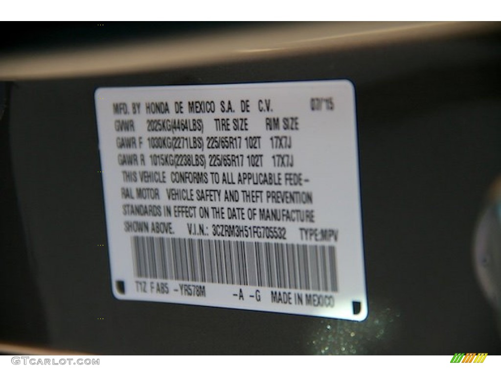 2015 CR-V EX - Urban Titanium Metallic / Black photo #21
