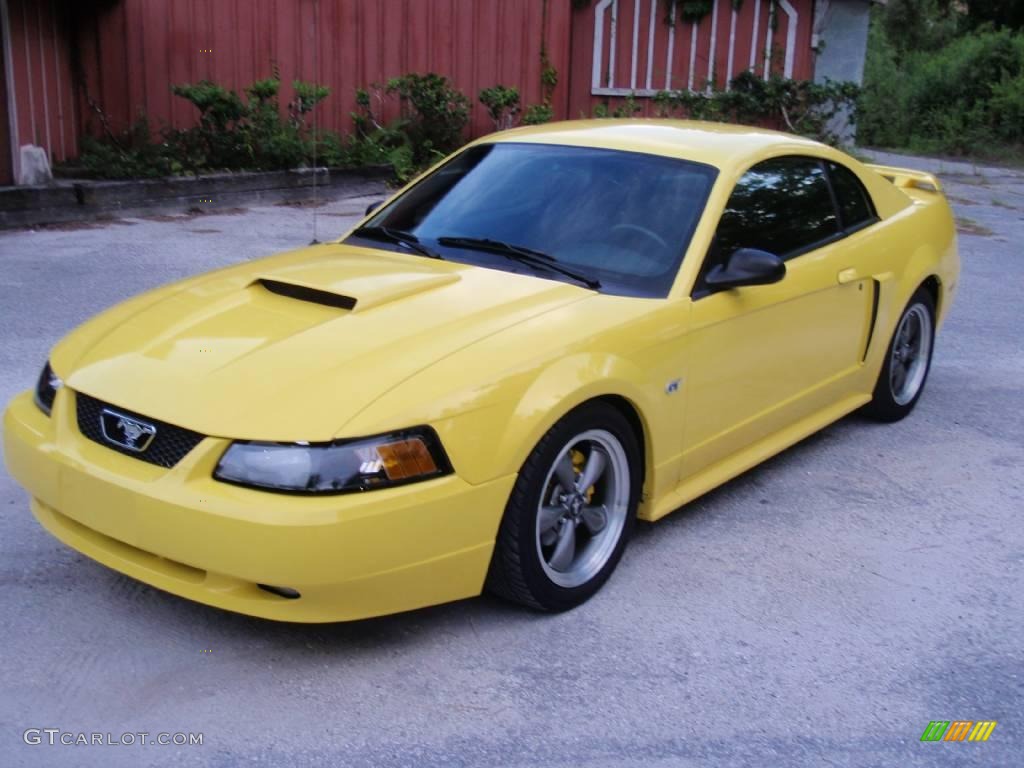 2003 Mustang GT Coupe - Zinc Yellow / Dark Charcoal photo #4