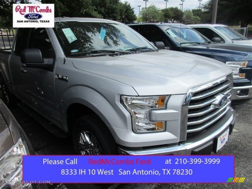 2015 F150 XLT SuperCab - Ingot Silver Metallic / Medium Earth Gray photo #1