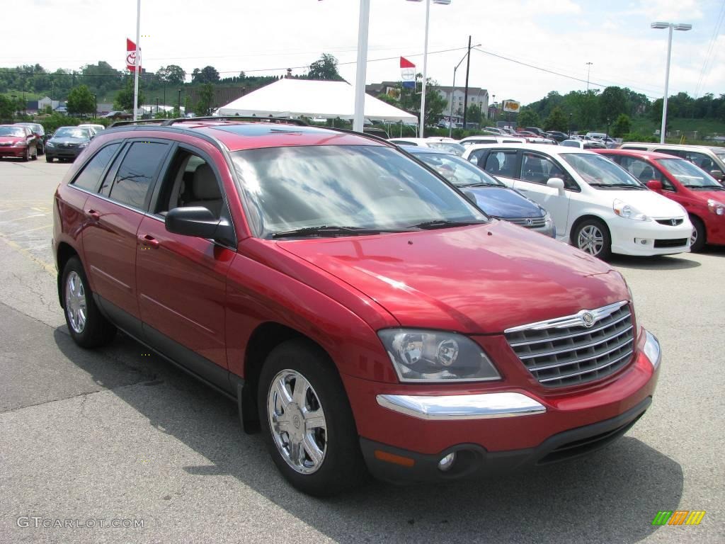 2004 Pacifica AWD - Inferno Red Pearl / Light Taupe photo #9