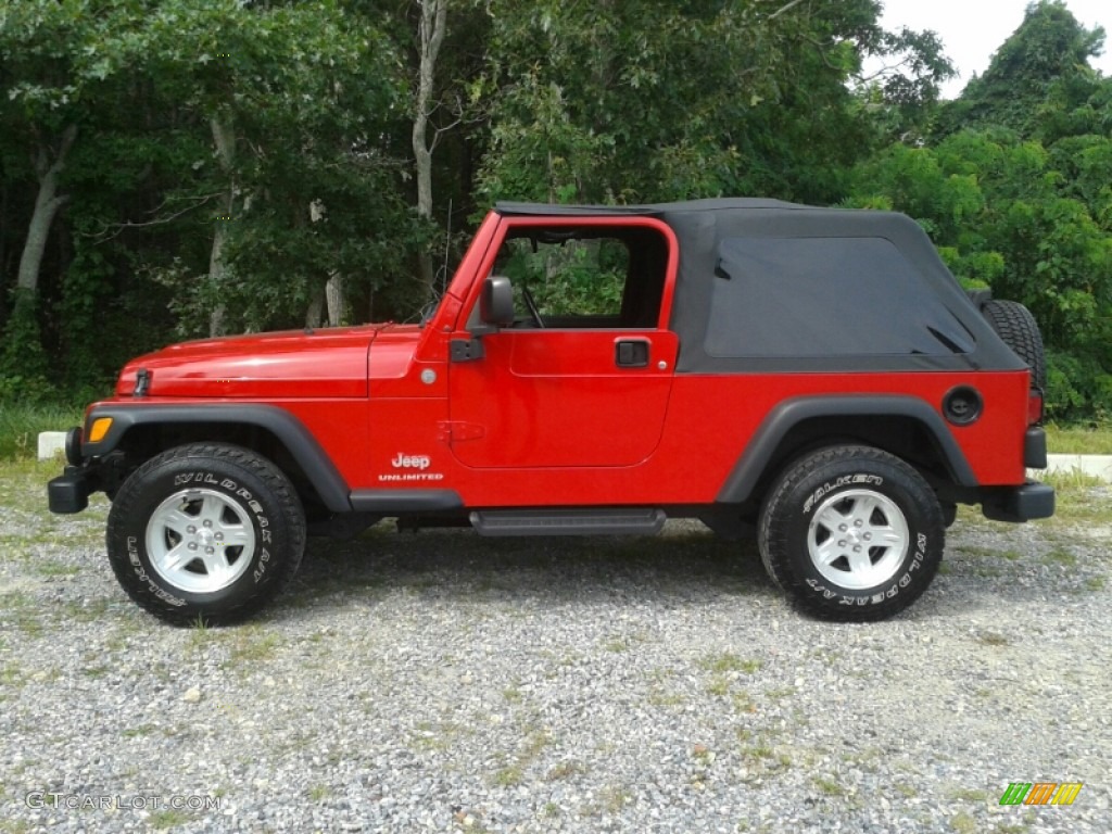 2004 Wrangler Sport 4x4 - Flame Red / Dark Slate Gray photo #8