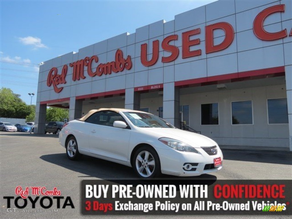 2008 Solara SE V6 Convertible - Blizzard White Pearl / Ivory photo #1