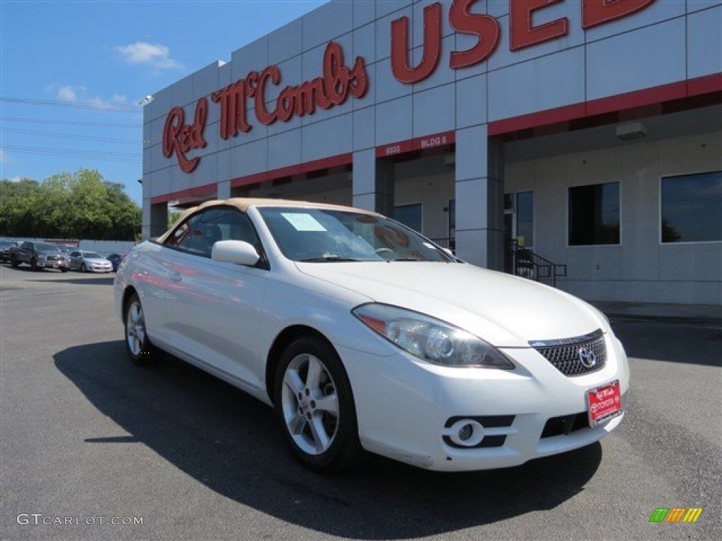2008 Solara SE V6 Convertible - Blizzard White Pearl / Ivory photo #2