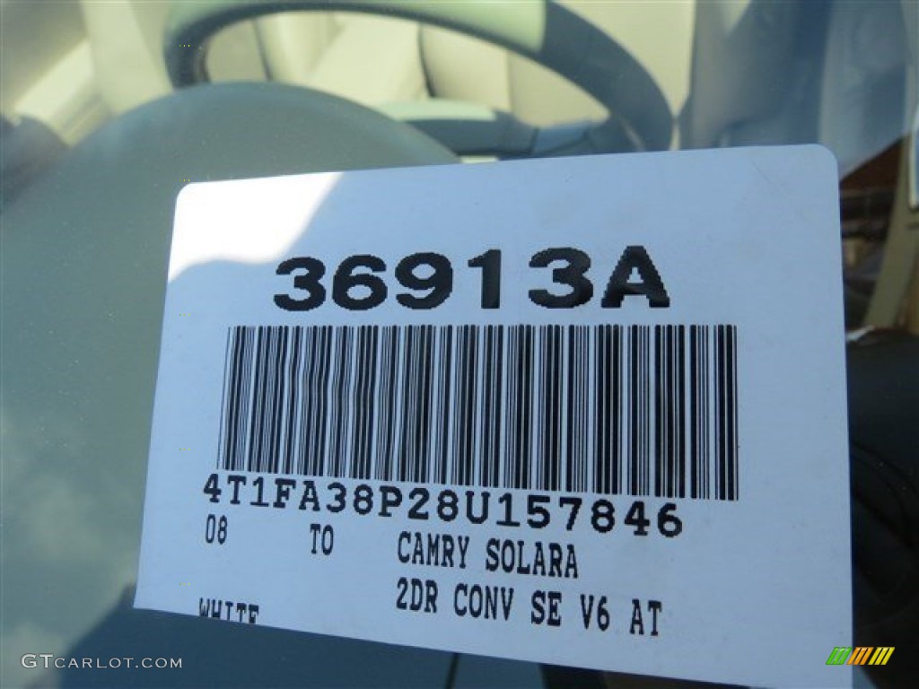 2008 Solara SE V6 Convertible - Blizzard White Pearl / Ivory photo #25