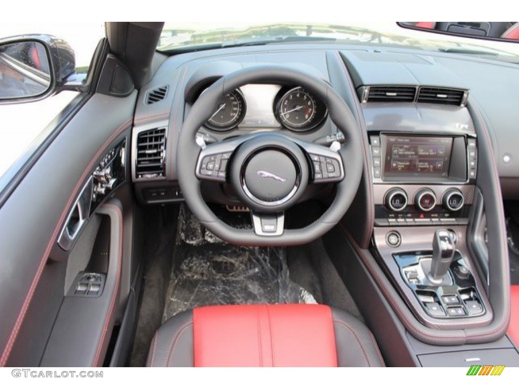2016 Jaguar F-TYPE R Convertible Jet/Red Duotone Dashboard Photo #106231018