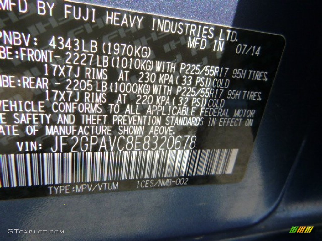 2014 XV Crosstrek 2.0i Premium - Quartz Blue Pearl / Ivory photo #18