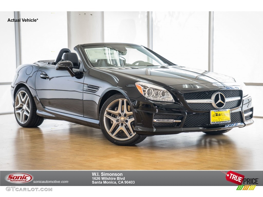 2016 SLK 350 Roadster - Black / Black photo #1