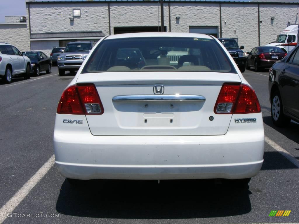 2003 Civic Hybrid Sedan - Taffeta White / Ivory photo #4