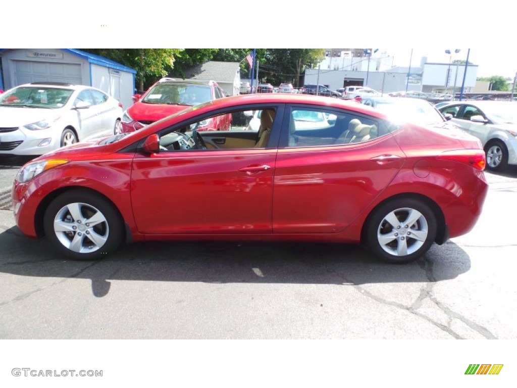 2013 Elantra GLS - Sparkling Ruby / Beige photo #7