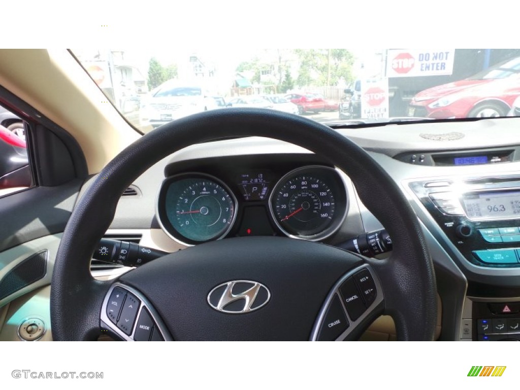 2013 Elantra GLS - Sparkling Ruby / Beige photo #13
