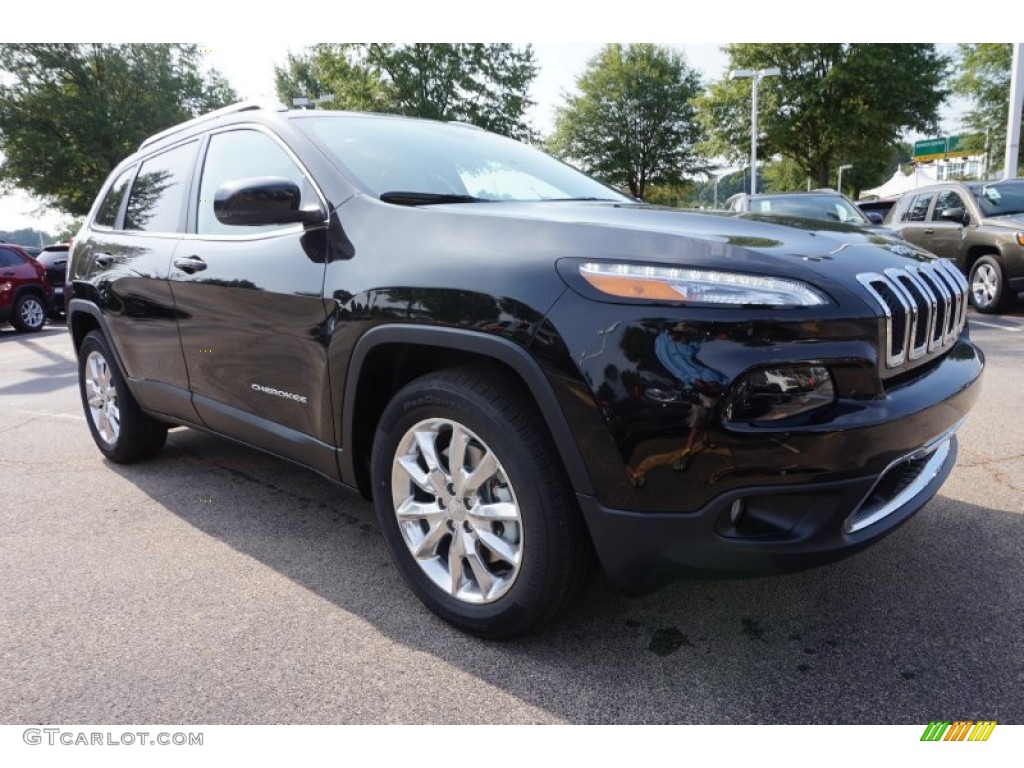 Brilliant Black Crystal Pearl 2016 Jeep Cherokee Limited 4x4 Exterior Photo #106243485