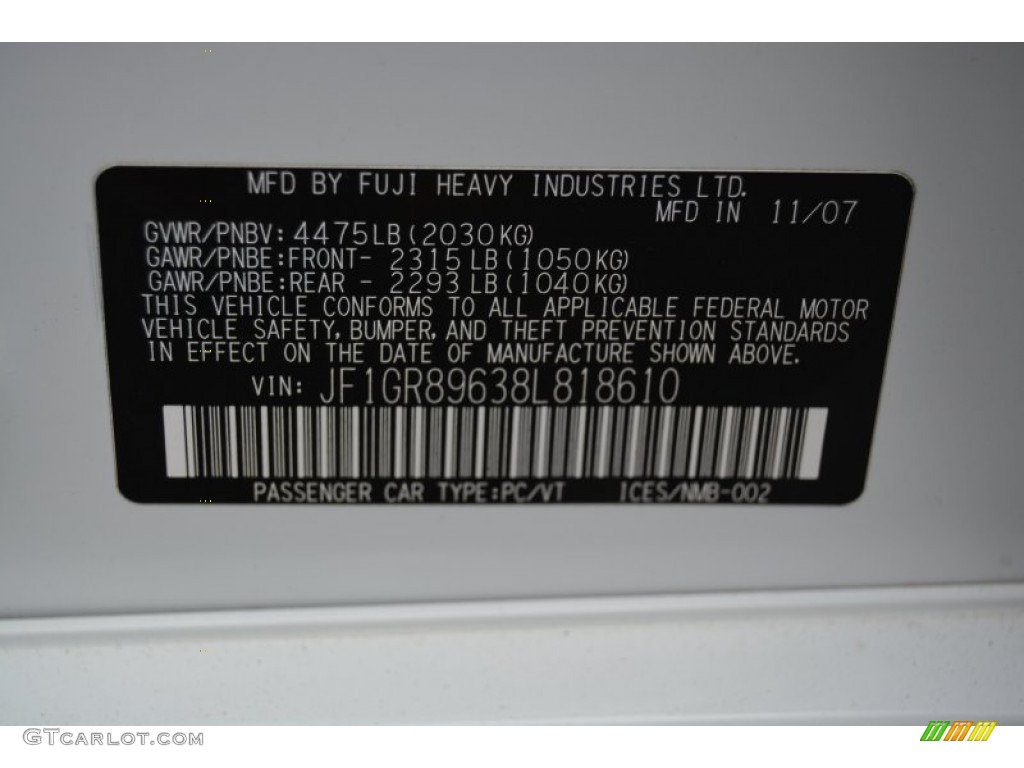 2008 Impreza WRX STi - Aspen White / Carbon Black/Graphite Gray Alcantara photo #33