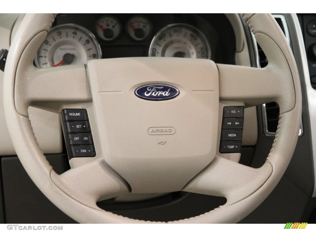 2007 Ford Edge SEL Plus Medium Light Stone Steering Wheel Photo #106252287