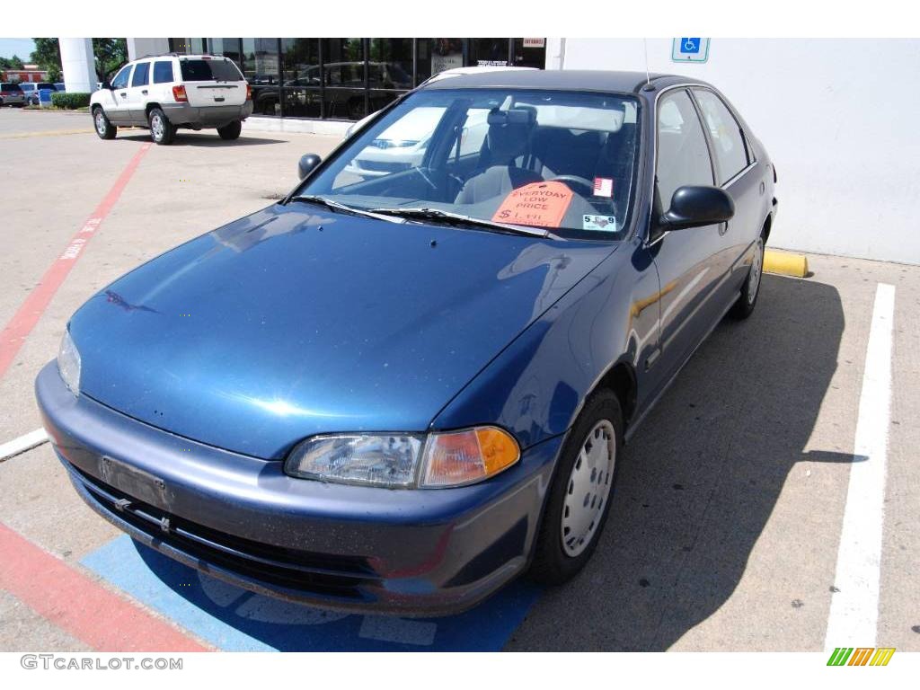 1995 Civic LX Sedan - Harvard Blue Pearl / Grey photo #3