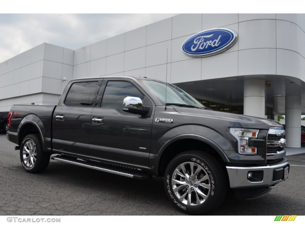 2015 F150 Lariat SuperCrew 4x4 - Magnetic Metallic / Medium Light Camel photo #1