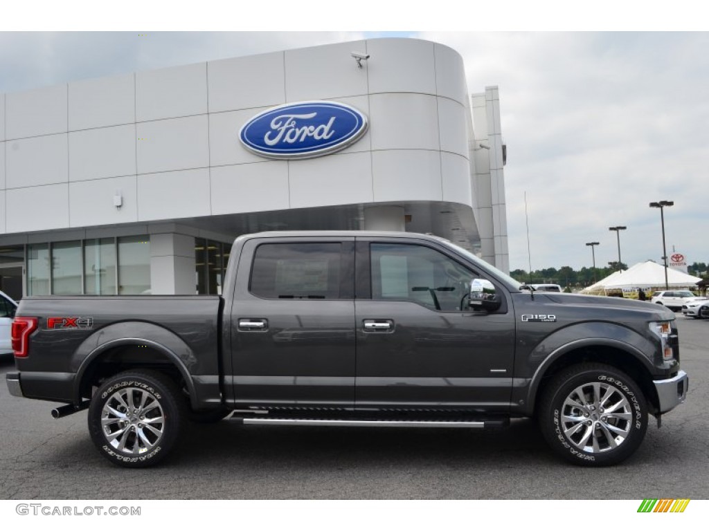 2015 F150 Lariat SuperCrew 4x4 - Magnetic Metallic / Medium Light Camel photo #2