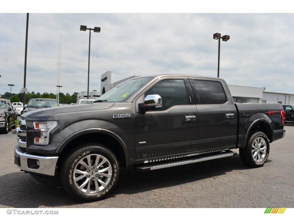 2015 F150 Lariat SuperCrew 4x4 - Magnetic Metallic / Medium Light Camel photo #3