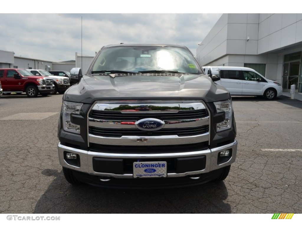 2015 F150 Lariat SuperCrew 4x4 - Magnetic Metallic / Medium Light Camel photo #4