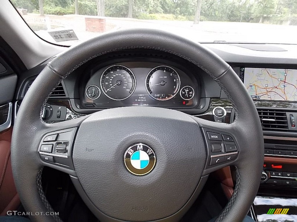 2013 BMW 5 Series 535i xDrive Sedan Cinnamon Brown Steering Wheel Photo #106257381