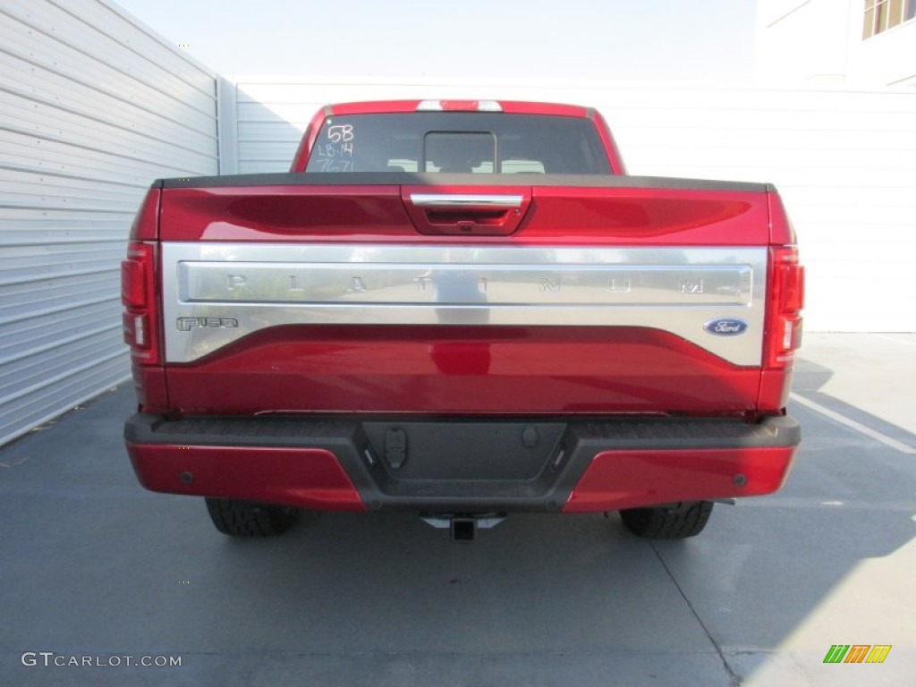 2015 F150 Platinum SuperCrew 4x4 - Ruby Red Metallic / Platinum Brunello photo #5