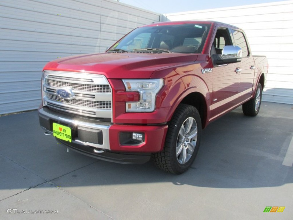 2015 F150 Platinum SuperCrew 4x4 - Ruby Red Metallic / Platinum Brunello photo #7