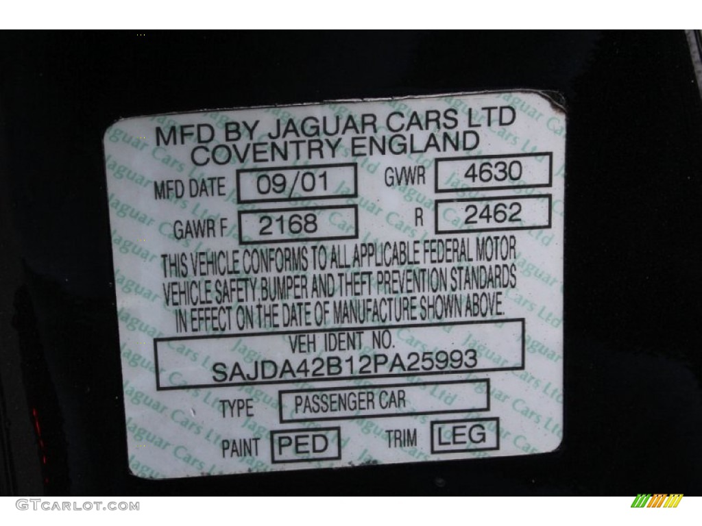 2002 XK Color Code PED for Anthracite Metallic Photo #106261110