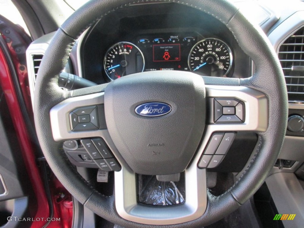 2015 Ford F150 Platinum SuperCrew 4x4 Platinum Brunello Steering Wheel Photo #106261428