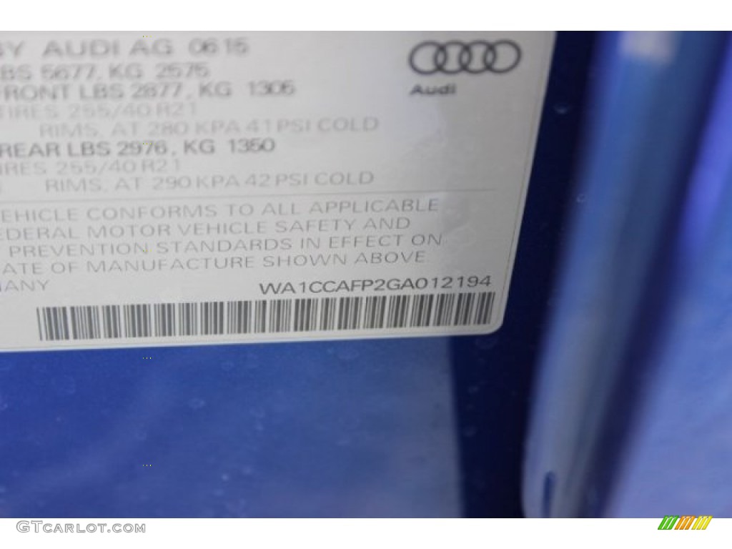 2016 SQ5 Premium Plus 3.0 TFSI quattro - Sepang Blue Pearl / Black photo #46
