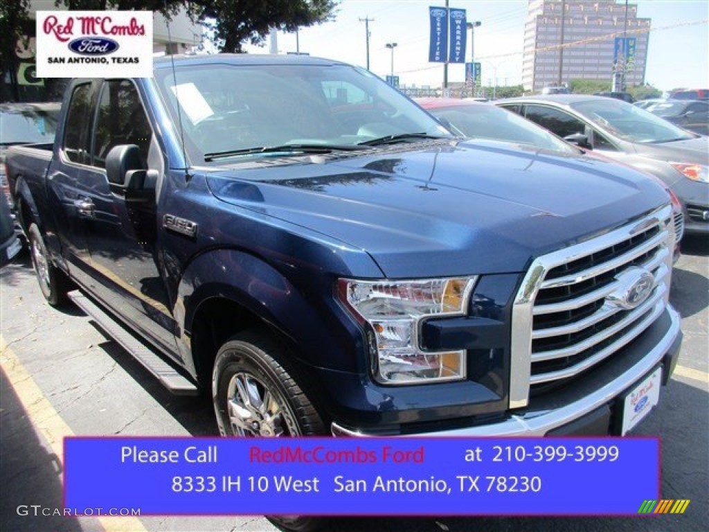 2015 F150 XLT SuperCab - Blue Jeans Metallic / Medium Earth Gray photo #1