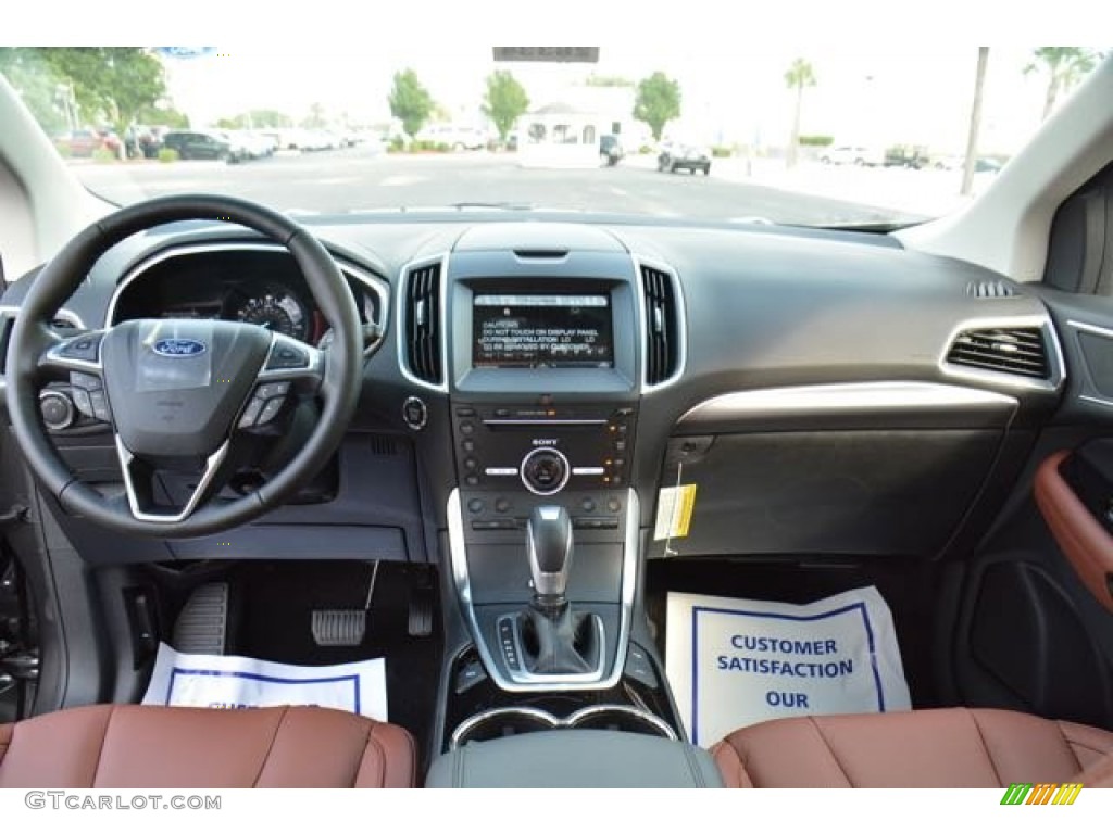 2015 Ford Edge Titanium Cognac Dashboard Photo #106282499