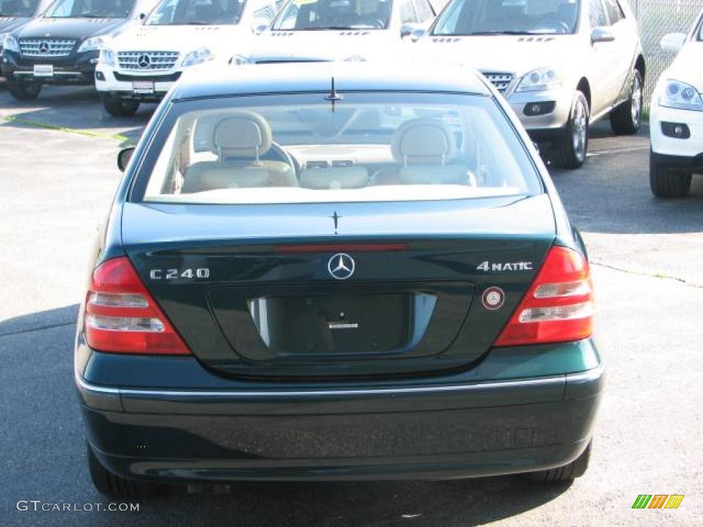 2003 C 240 4Matic Sedan - Everest Green Metallic / Java photo #4