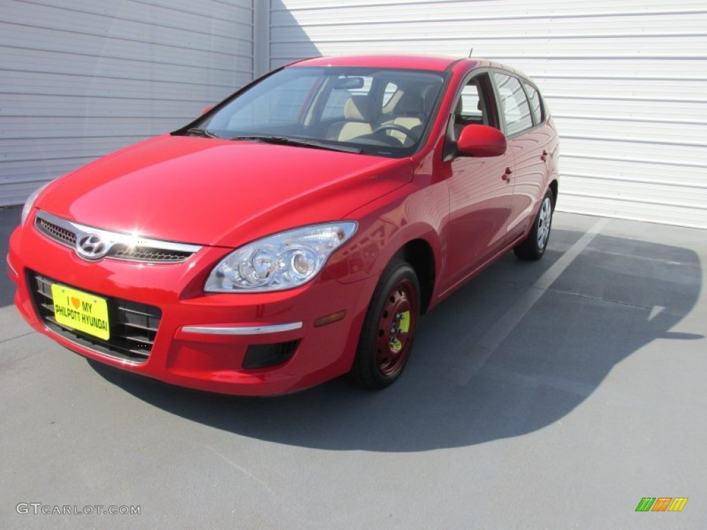 2012 Elantra GLS Touring - Chilipepper Red / Beige photo #4