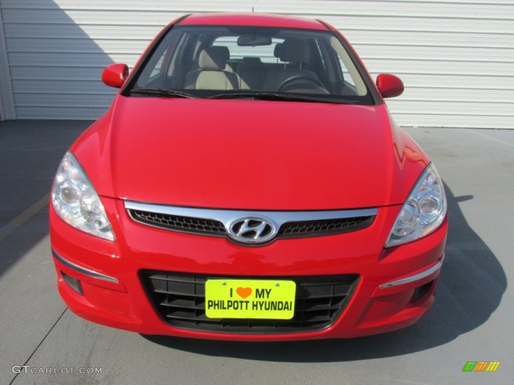 2012 Elantra GLS Touring - Chilipepper Red / Beige photo #5