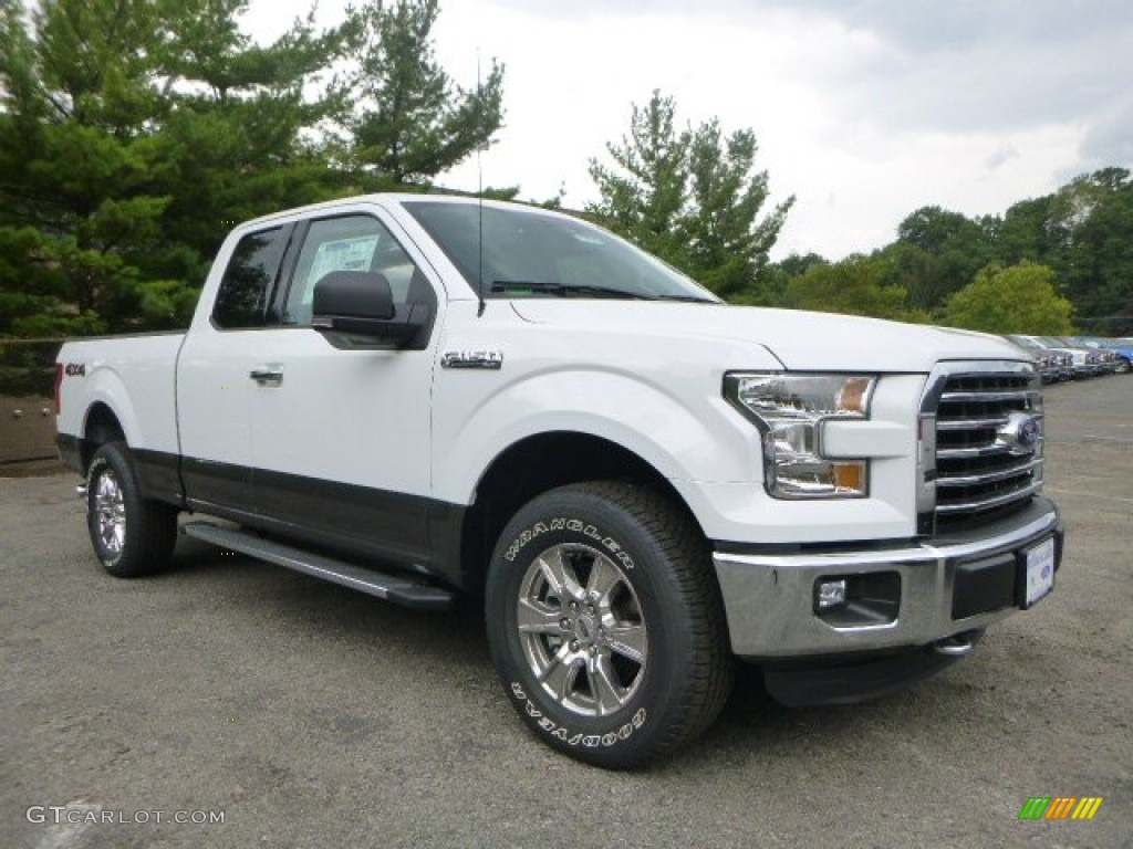 2015 F150 XLT SuperCab 4x4 - Oxford White / Medium Light Camel photo #1