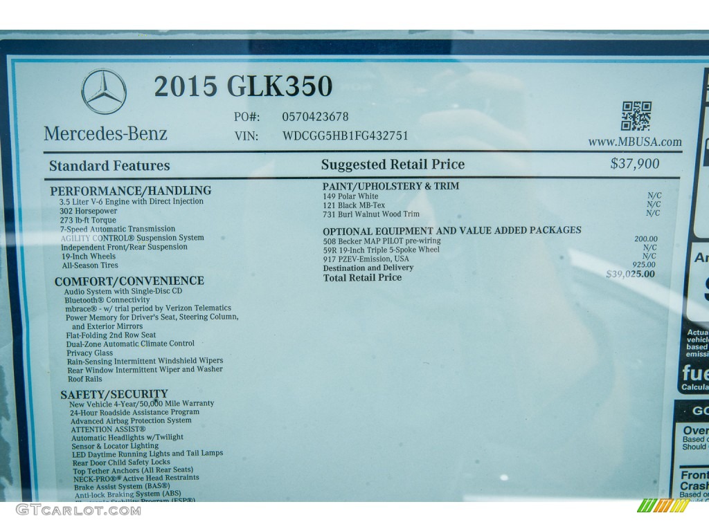 2015 GLK 350 - Polar White / Black photo #10