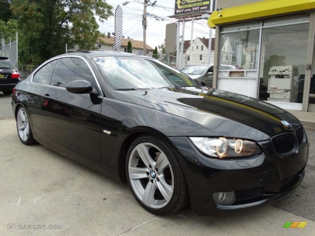 2008 3 Series 328xi Coupe - Jet Black / Saddle Brown/Black photo #3