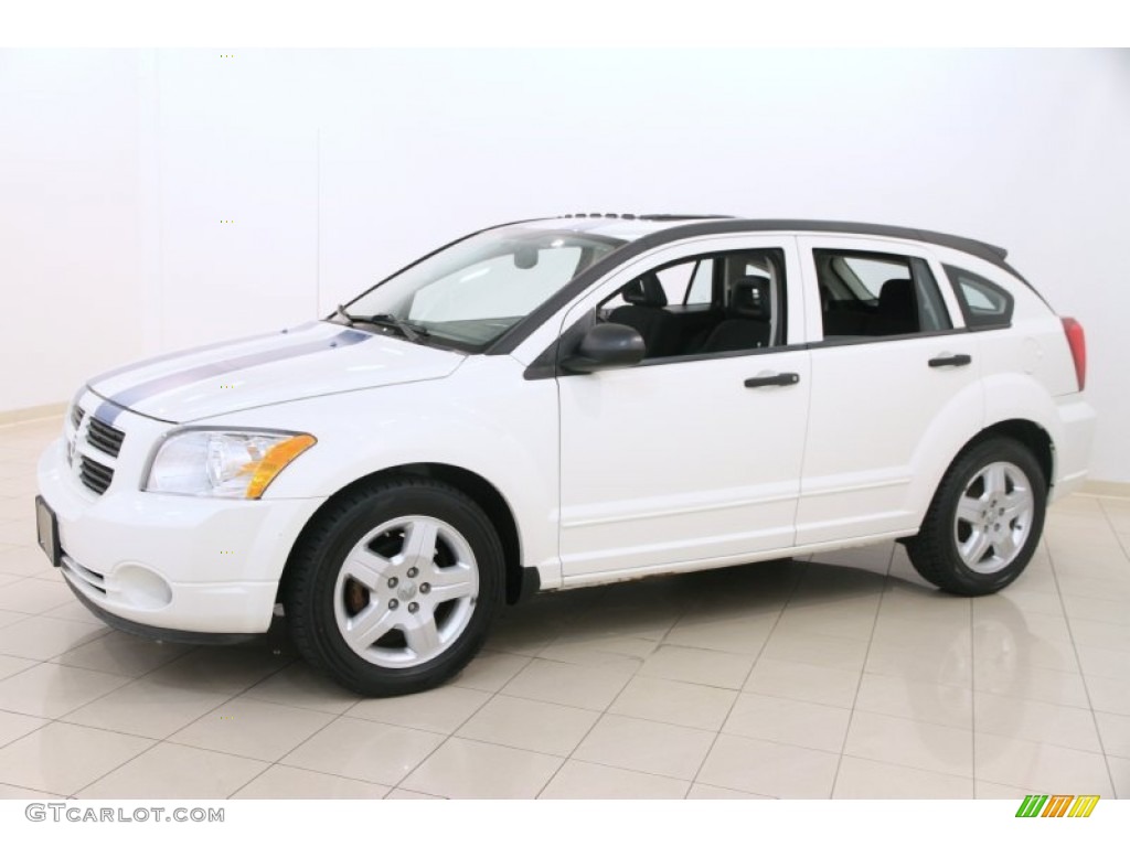2008 Caliber SXT - Stone White / Dark Slate Gray/Blue photo #3